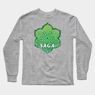 Saga Prefecture Japanese Symbol Distressed Long Sleeve T-Shirt